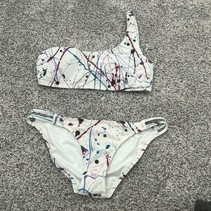 White size small volcano one strap bikini